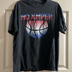 Black Graphic T-Shirt with Basketball Design